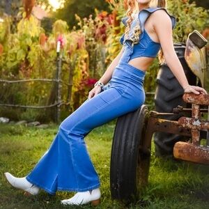 Women’s “denim” jumpsuit L